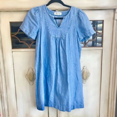madewell denim popover swing dress VGUC Madewell Denim Popover Swing Dress in Newsom Wash | Size XS