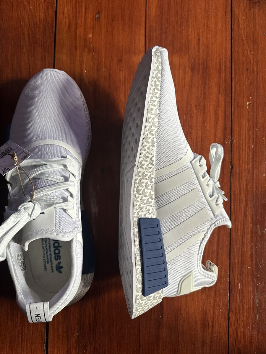 NEW] Men's adidas NMD_R1 Shoes White GY7368 Sz 12 Navy Blue