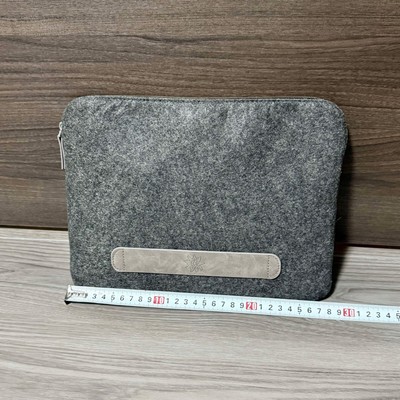 Lufthansa First Class Amenity Bag Gray Felt with Leather Trim   Exclusive Travel