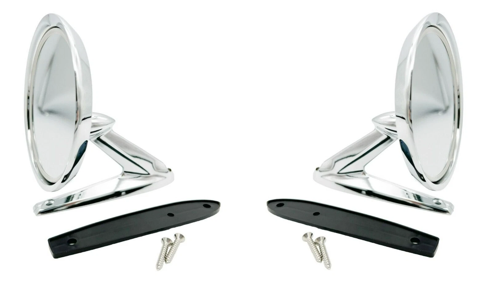 Pair Chrome Exterior Rear View Side Mirrors For 1964-1966 Ford Mustang