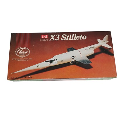 Vtg  Lindberg 1/48 Douglas X3 Stilleto USAF Model Kit New Open Box 1989 Complete