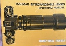 Honeywell Pentax Takumar Interchangeable Lenses Operating Manual In English EXC 