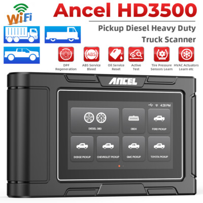 ANCEL HD3500 Pickup Truck Diesel OBD2 Scanner Active Test Diesel Car Diagnostic