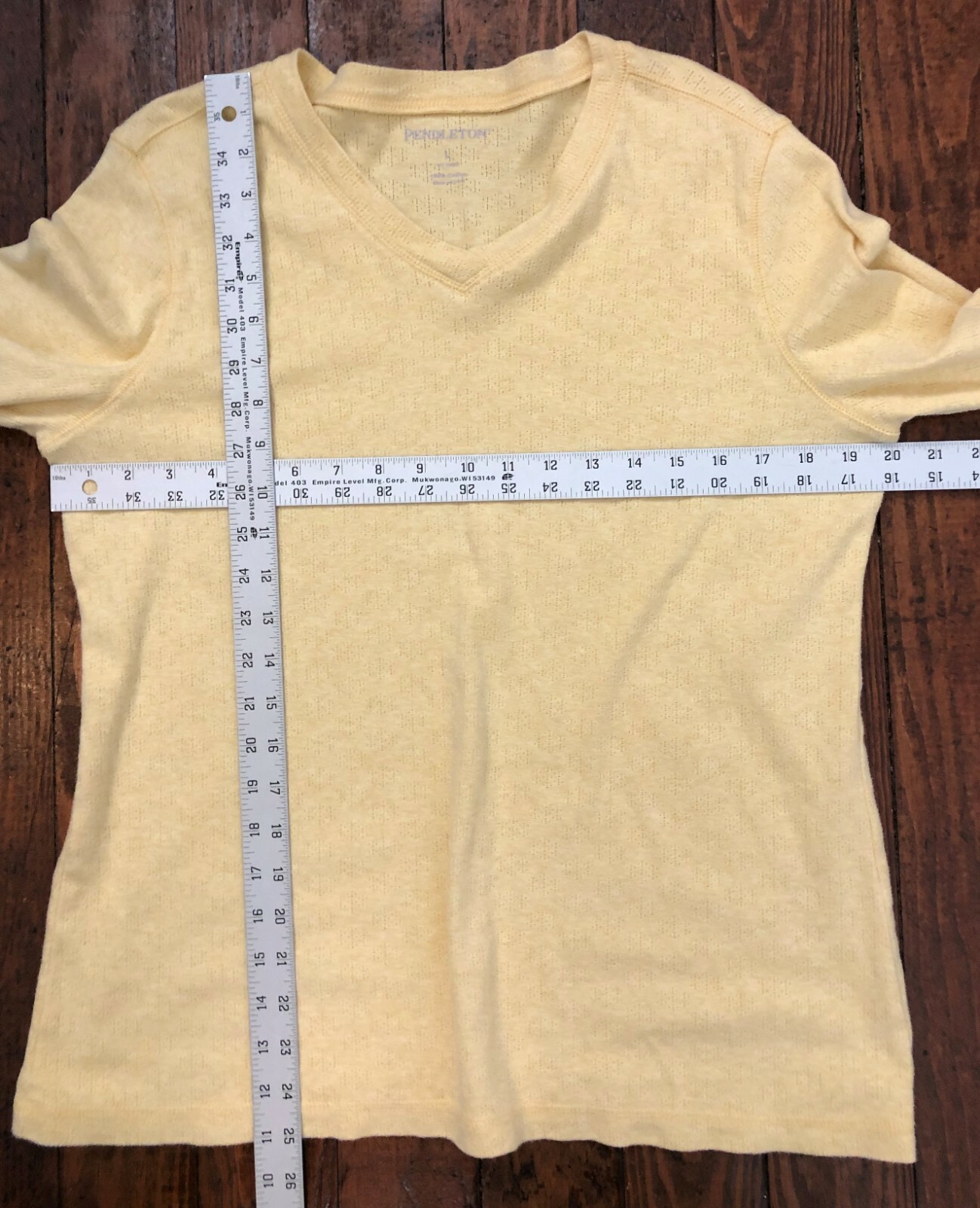 Pendleton Womens Pullover V Neck Top Solid Yellow… - image 5
