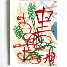 ACEO Original Acrylic Chinese Asian Fusion Graffiti Art by Tristina Elmes ATC
