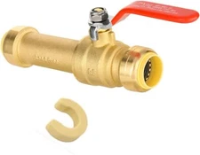 Pack of 1 3/4 Inch Slip Ball Valve with Disconnect Clip Brass Shut Off Valve ...