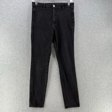 & Denim Womens Jeans Size 6 W29 Skinny High Waist Ankle Length Black Pantalones