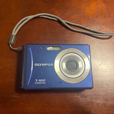Olympus T-100 12MP AF 3X Optical Zoom Digital Camera Blue Needs