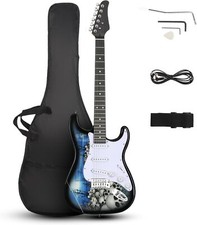 39Inch Electric Guitar,Full-Size 4/4 Beginner Solid Body Guitar Kit with Gig Bag