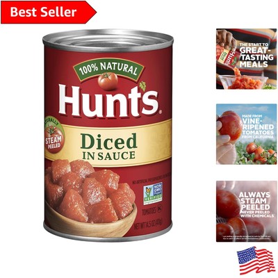 Premium Diced Tomatoes in Sauce 14.5 oz, 12 Pack - Keto-Friendly Pantry Staple