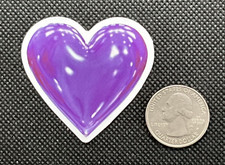Purple Colored Heart Sticker. NEW. Non-Stuck.