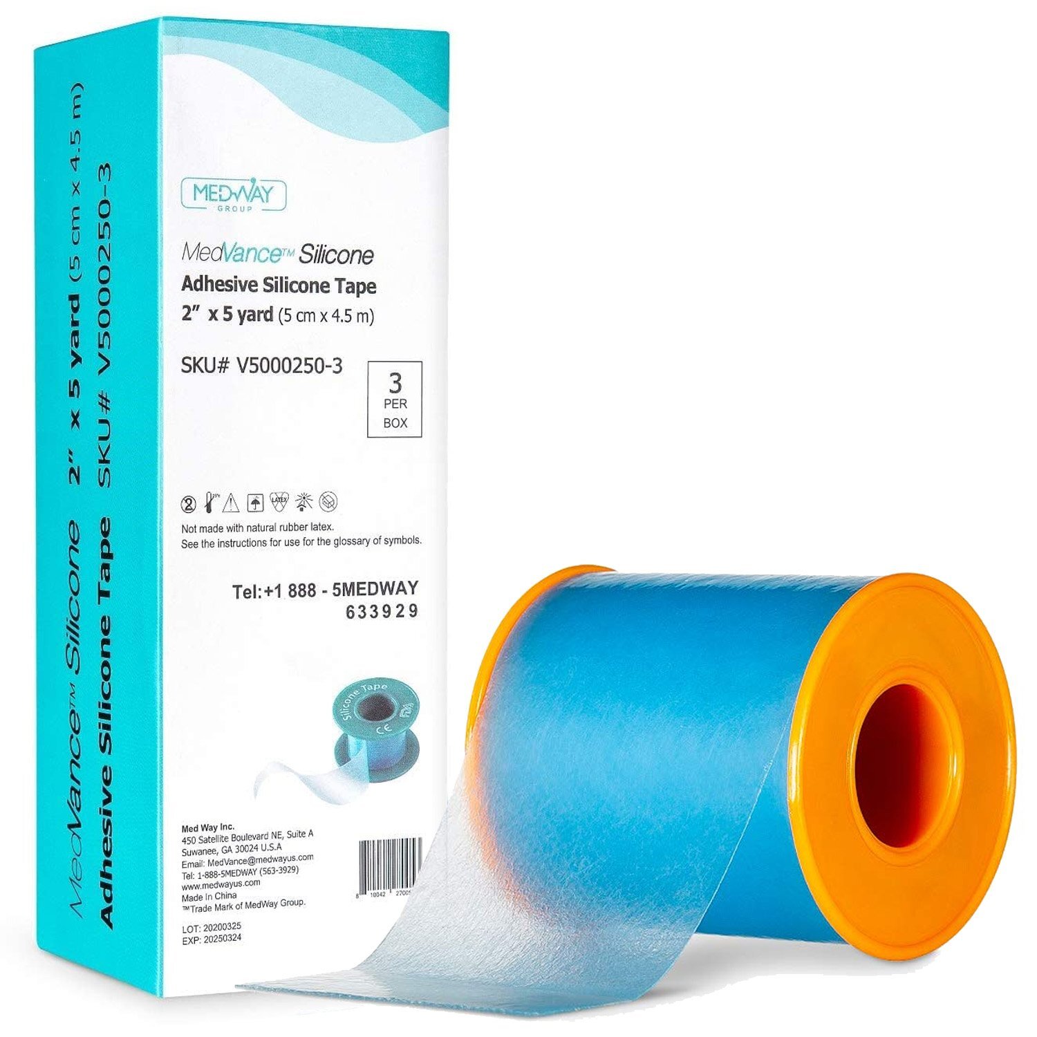 Cinta Silicona MedVance 2" Ancho Suave con Perforación y Cortable (Paquete de 3, 5...