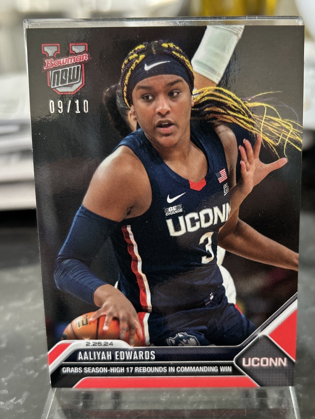 Aaliyah Edwards UCONN - 2023-24 Bowman U Now Red Parallel /10 # 57 UConn