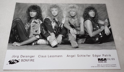 Bonfire German Rock Band 1989 Point Blank RCA Photo Letter & Press News