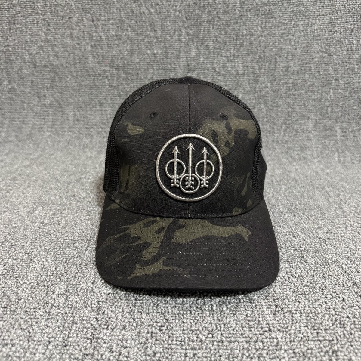 Beretta Outdoor Trucker Snapback Black Camo Mesh Back Hat OSFA