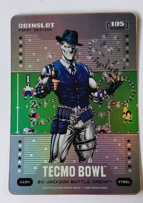 2026 Bo Jackson Battle Arena Tecmo Bowl Coinslot 1st Edition Daniel Jones Steel 