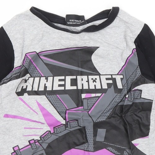 Tu Boys Minecraft Grey T-Shirt 7-8 Years Short Sleeve - Picture 7 of 12