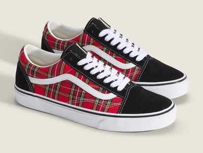 NEW Vans Old Skool Red Plaid Men's Casual Shoes Sneakers VN000E9TRED