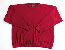 Vintage 90  s Eddie Bauer Heavyweight Knit Sweater Men  s Size XLarge Tall Red