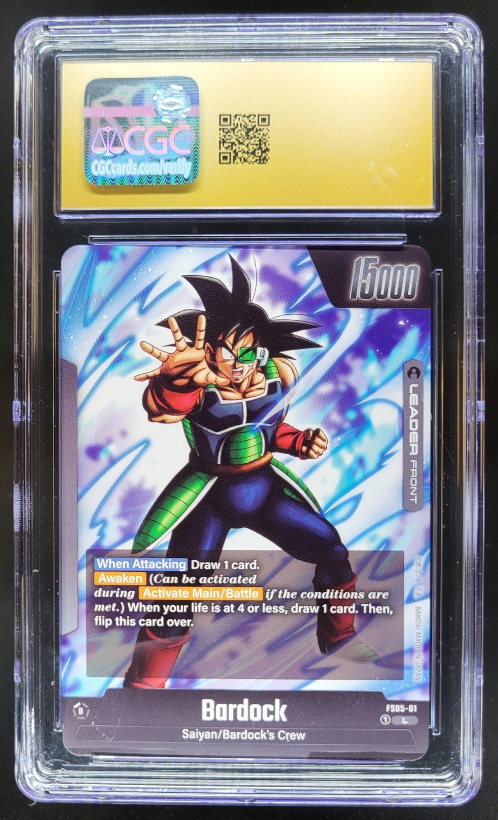 2024 DRAGON BALL SUPER FUSION WORLD BARDOCK LEADER FS05-01 CGC 10 PRISTINE G RC7 view 2