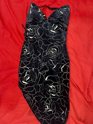 black and rose gold maxi dress Floral Sleeveless V-Neck Strappy Long Gown mode créateur