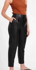 Banana Republic Black Faux Leather Pants Size 6 Hight-Waisted,Straight Leg