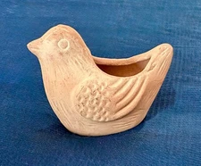 Small Terra Cotta Planter Bird Vintage Mini Trinket Dish Candle Holder
