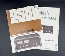 MCINTOSH MC2505 OWNER'S MANUAL AND SERVICE INFORMATION - ORIGINAL