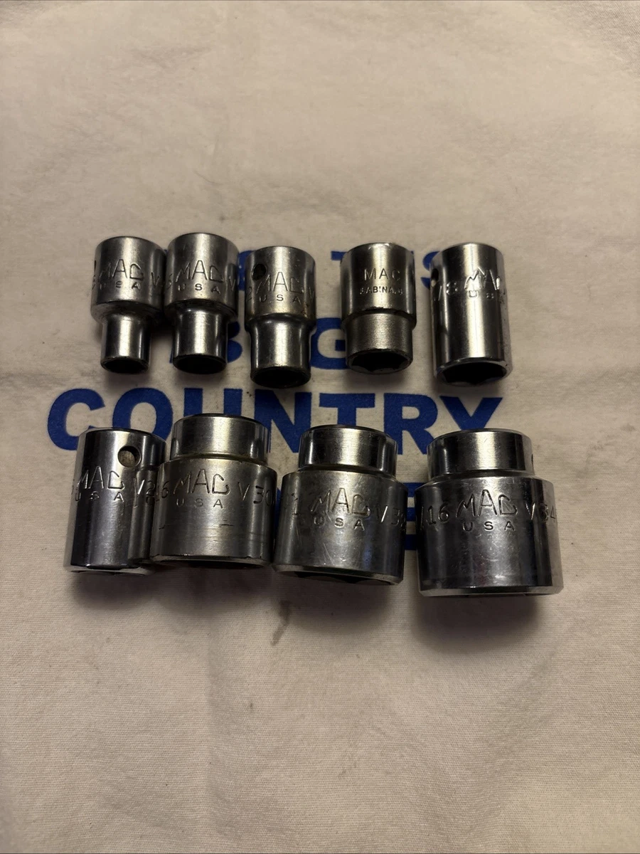 専用MAC3点 Mac Tools 1/2in. Drive 3/8in. Size Vehicle Sockets and Socket Sets