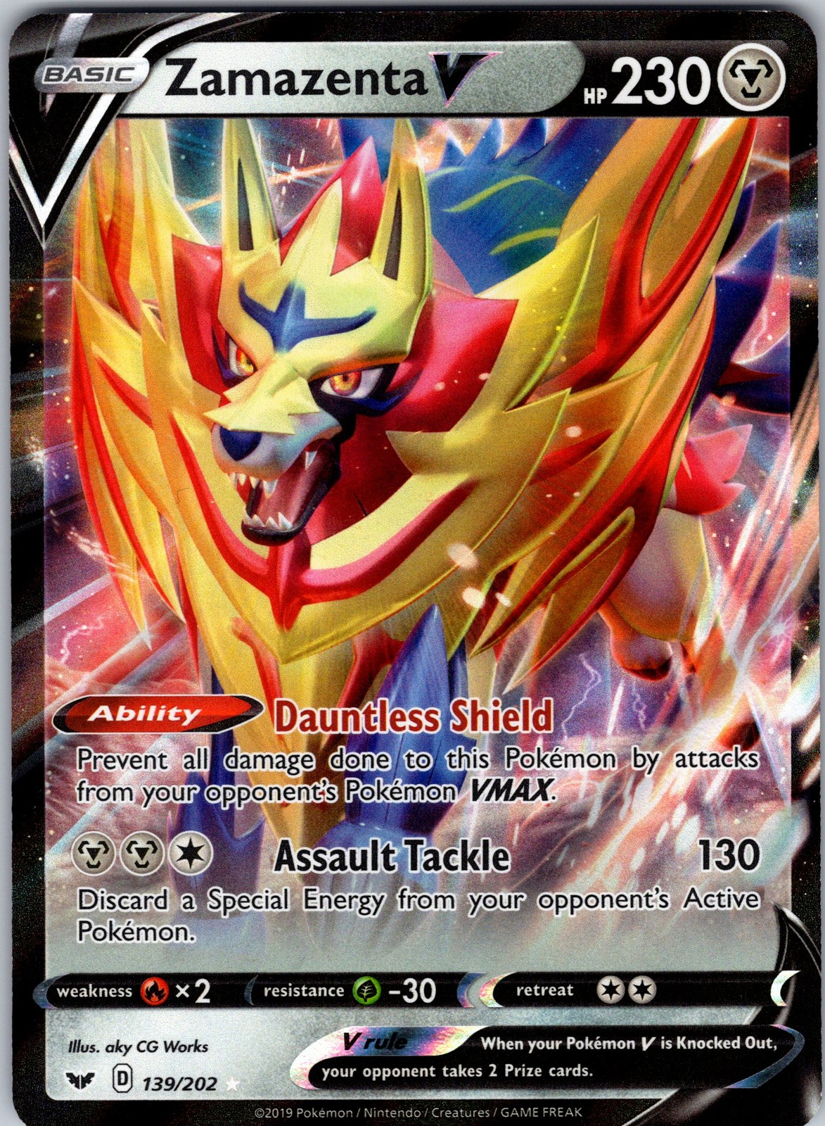Zamazenta V 139/202 SWSH01: Sword & Shield Base Set Pokemon TCG NM