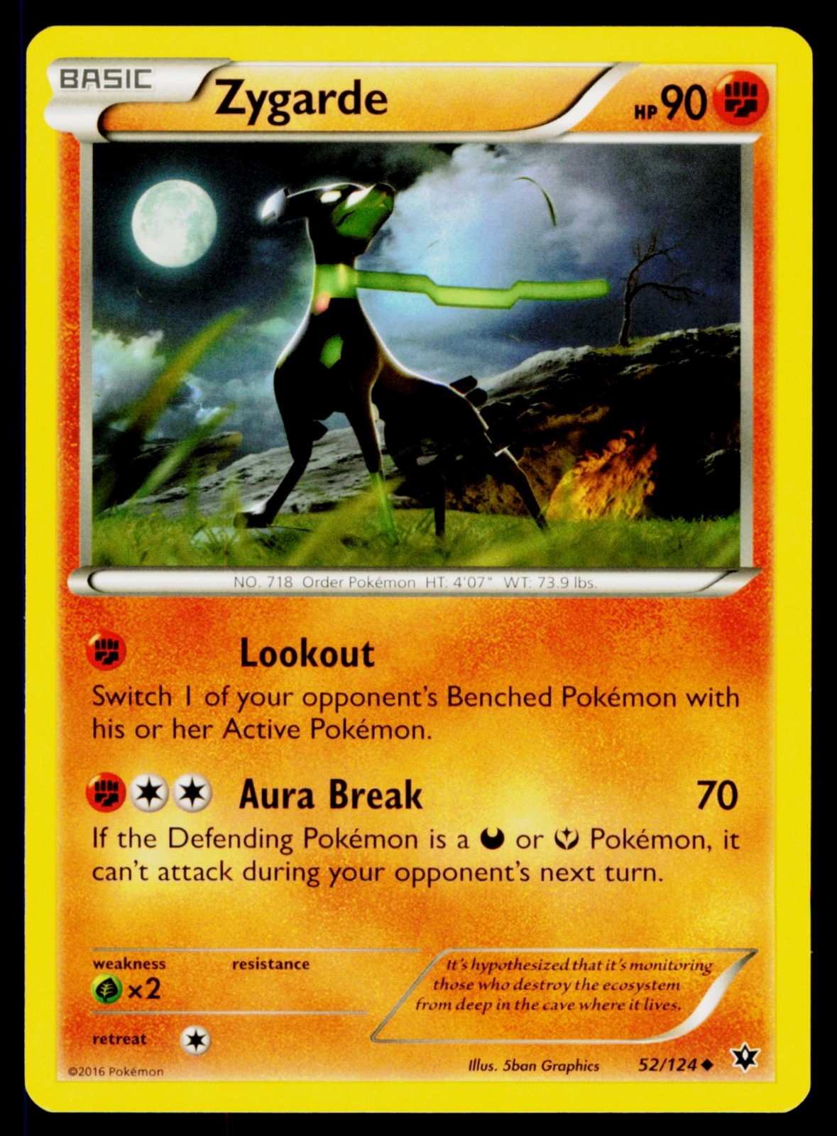 Zygarde (52) - 52/124 Uncommon Pokemon XY - Fates Collide NM