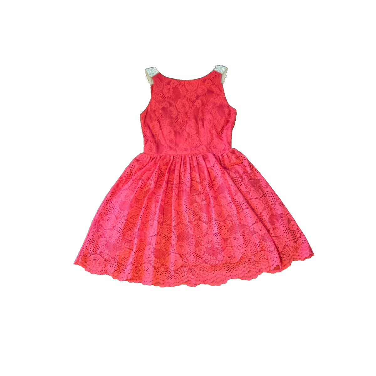 white dress with red lace overlay  This Rococo-inspired princess dress features red and gold lace  detailing and an elegant layered overlay, creating a luxurious bridal and  vintage aesthetic. The dramatic silhouette and refined