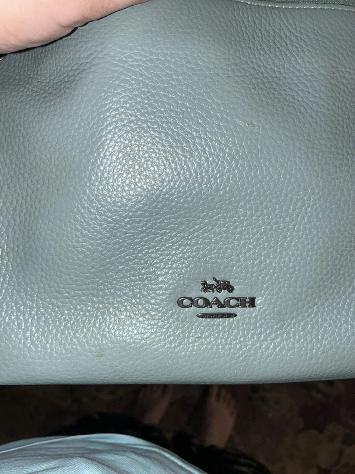 Bolso de hombro Coach Edie 28 F76645 | Cuero granulado pulido en azul pálido | Foto 3 de 4