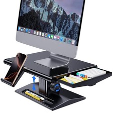 Computer Monitor Stand Desk Riser 5.76.5 Inch Height Adjustable Drawer Shelf