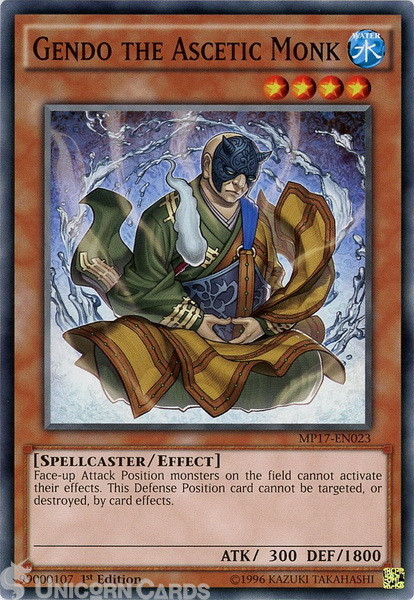 MP17-EN023 Gendo the Ascetic Monk Common 1st Edition Mint Yu-Gi-Oh! Card