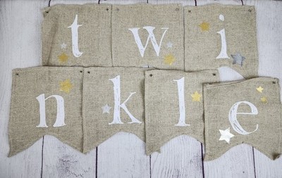 Twinkle NEW Burlap Babies R Us Nursery Decor Girls Stars