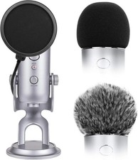 3 In 1 Microphone Cover Pop Filter Furry Windscreen For Blue Yeti And Yeti Pro