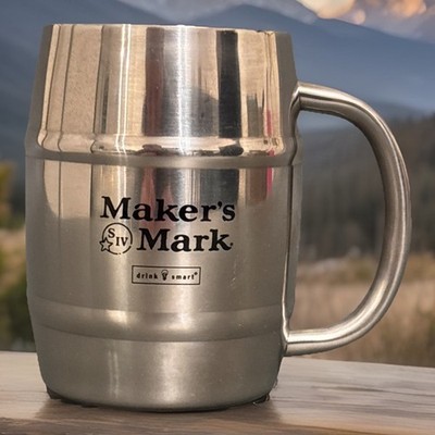 Makers Mark Bourbon Whiskey Mule Mug, Stainless Steel Barrel Mug 14oz