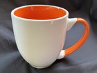 Orange and White Two-Tone Coffee Mug Cup — photo 2