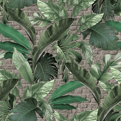 34196 - Loft 2 Tropical Brick greigegrün Galerie Tapete
