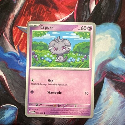 Pokemon Espurr Regular 033/088 Pokemon GO Basic 60 HP Psychic Common English