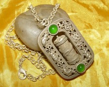999 Silber Halskette & Anhänger Amulette mit Prayer-Wheel & 12 Tierkreiszeichen
