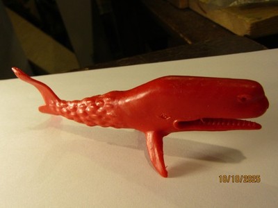 Vintage Marx Deep Sea Creatures 1968 MPC Plastic Cereal Toy Fish Sperm Whale RED