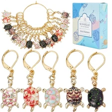 1 Box 20Pcs Stitch Marker Charms Locking Stitch Marker Metal Clip on Removabl...