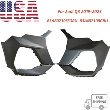 Pair Front Bumper Face Bar End Cover Extension Set RH LH For Audi Q3 F3 2019-23