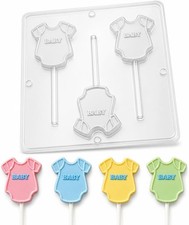"Baby" Onesi e Lollipop Chocolate Candy Mold Baby Shower Favor 6601 NEW