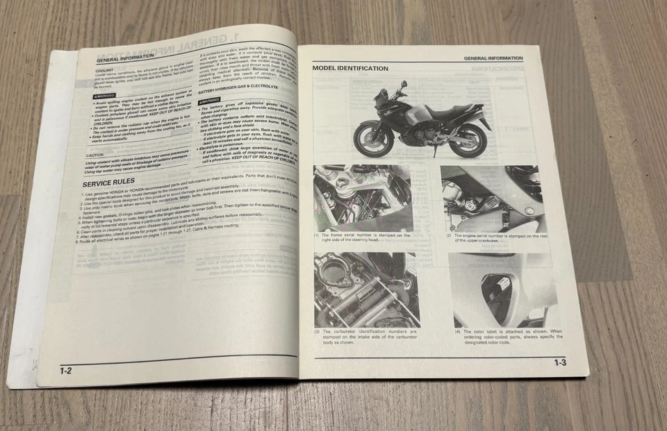 Genuine Original Honda Workshop Manual for XL1000Vx - Image 3 of 4