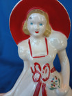 VINTAGE SOUTHERN BELLE PLANTER~white, red trim~USA 954~Scarlett Ohara — photo 7