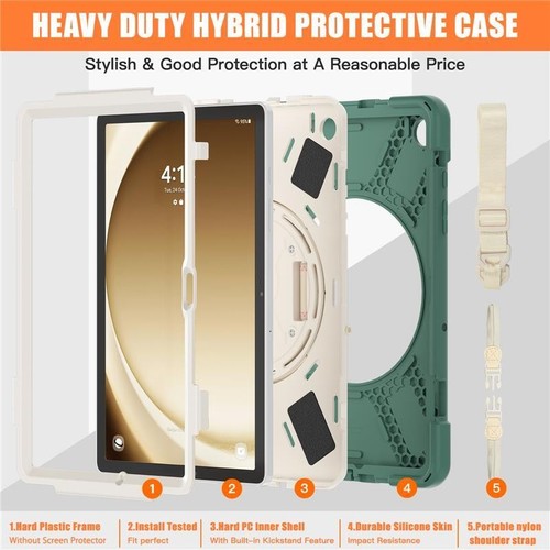 Samsung Galaxy Tab A9 A9+ A8 A7 Lite Stand Case Shockproof Strap Kids Flip Cover - Picture 15 of 35