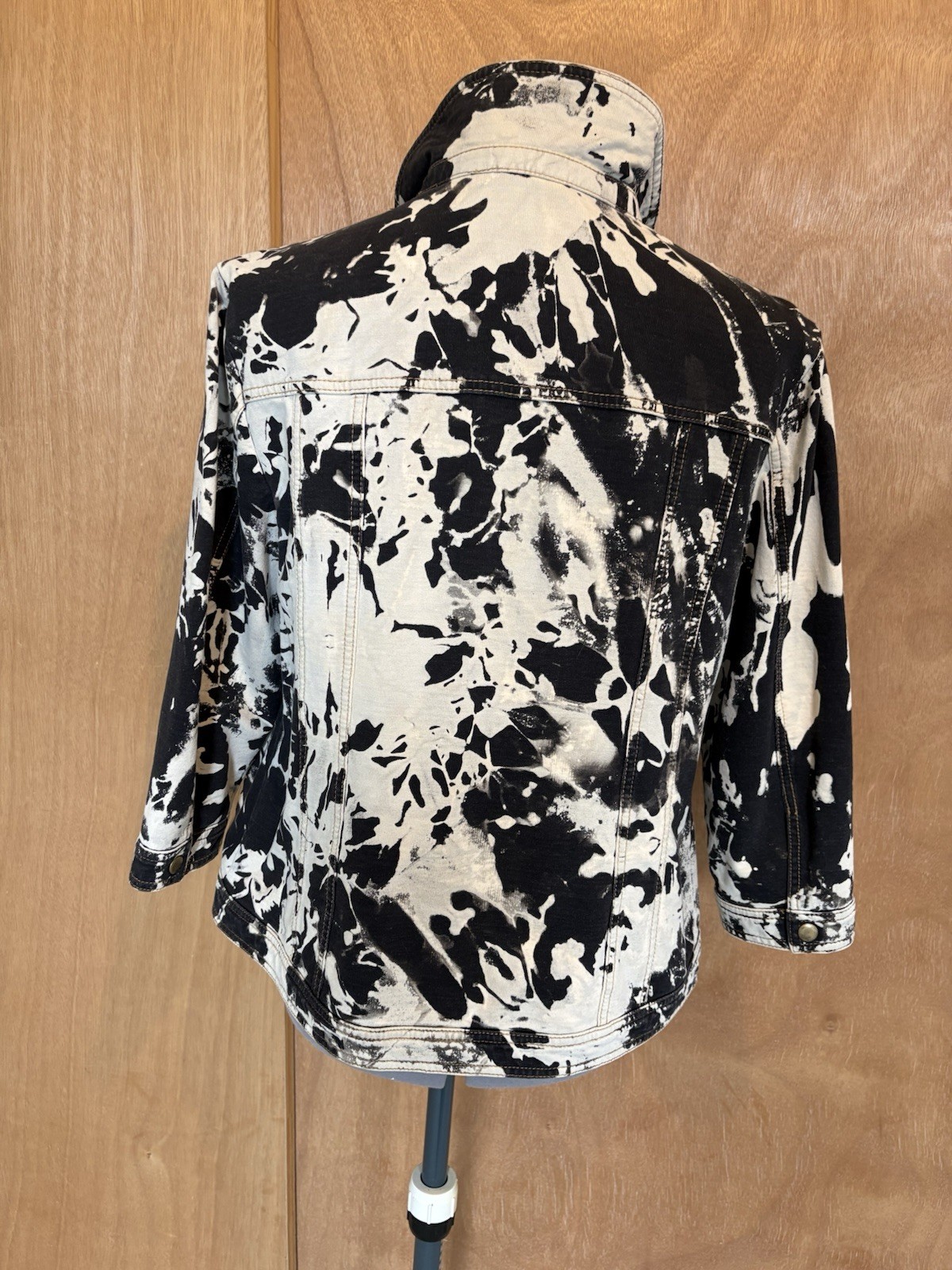 OOAK Bleached Distressed Jacket Lightweight Zener… - image 4